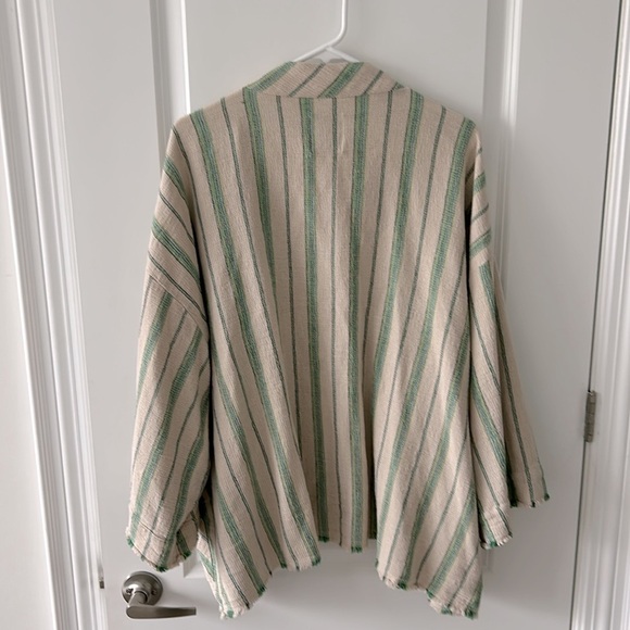 Zara The Beth Cotton Stripe Kimono Jacket Size XL - Picture 8 of 13